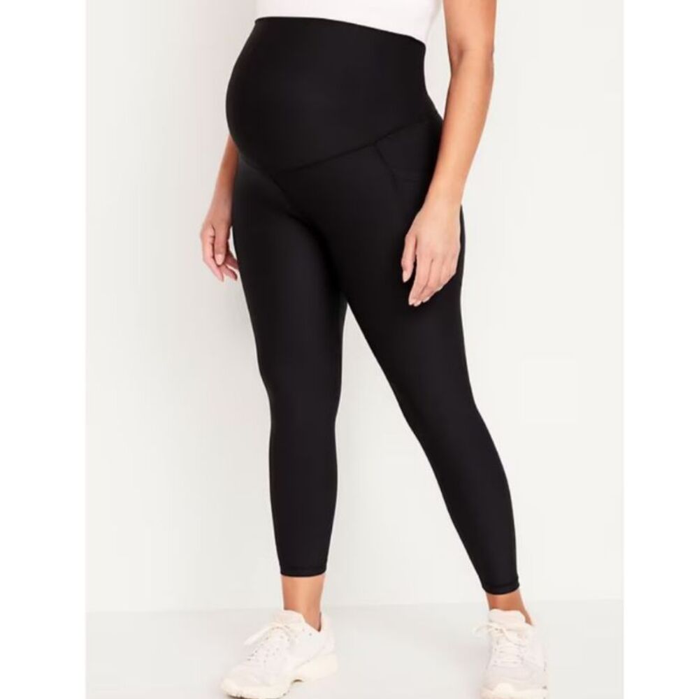 Old Navy Maternity PowerSoft 7/8 Leggings XS New in Package Full Panel Black